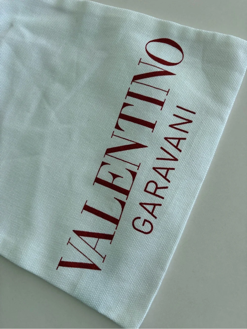 Valentino Garavani White Dust Bag with Red Logo - New